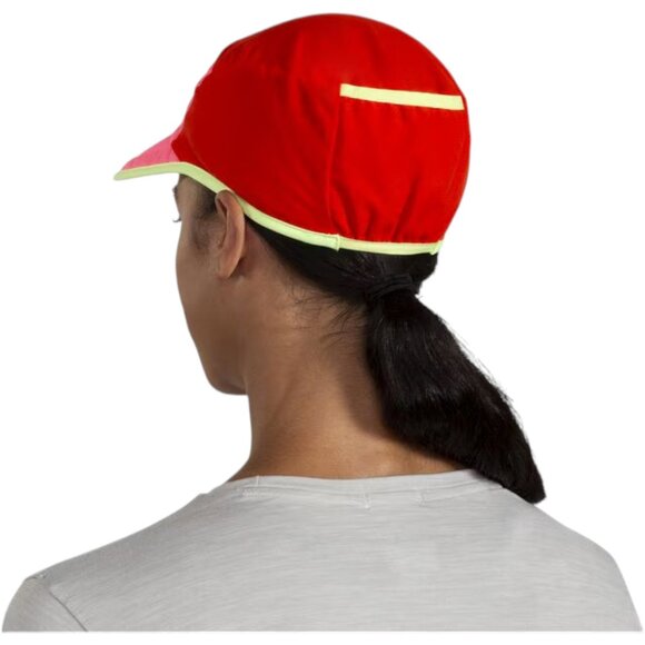 NWT Brooks Running Lightweight Packable Hat Adjustable Cap Red Neon Pink - Picture 2 of 7